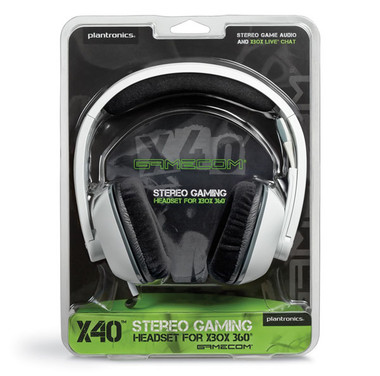 Plantronics X40 GameCom XBox 360 Corded Stereo Headset - White