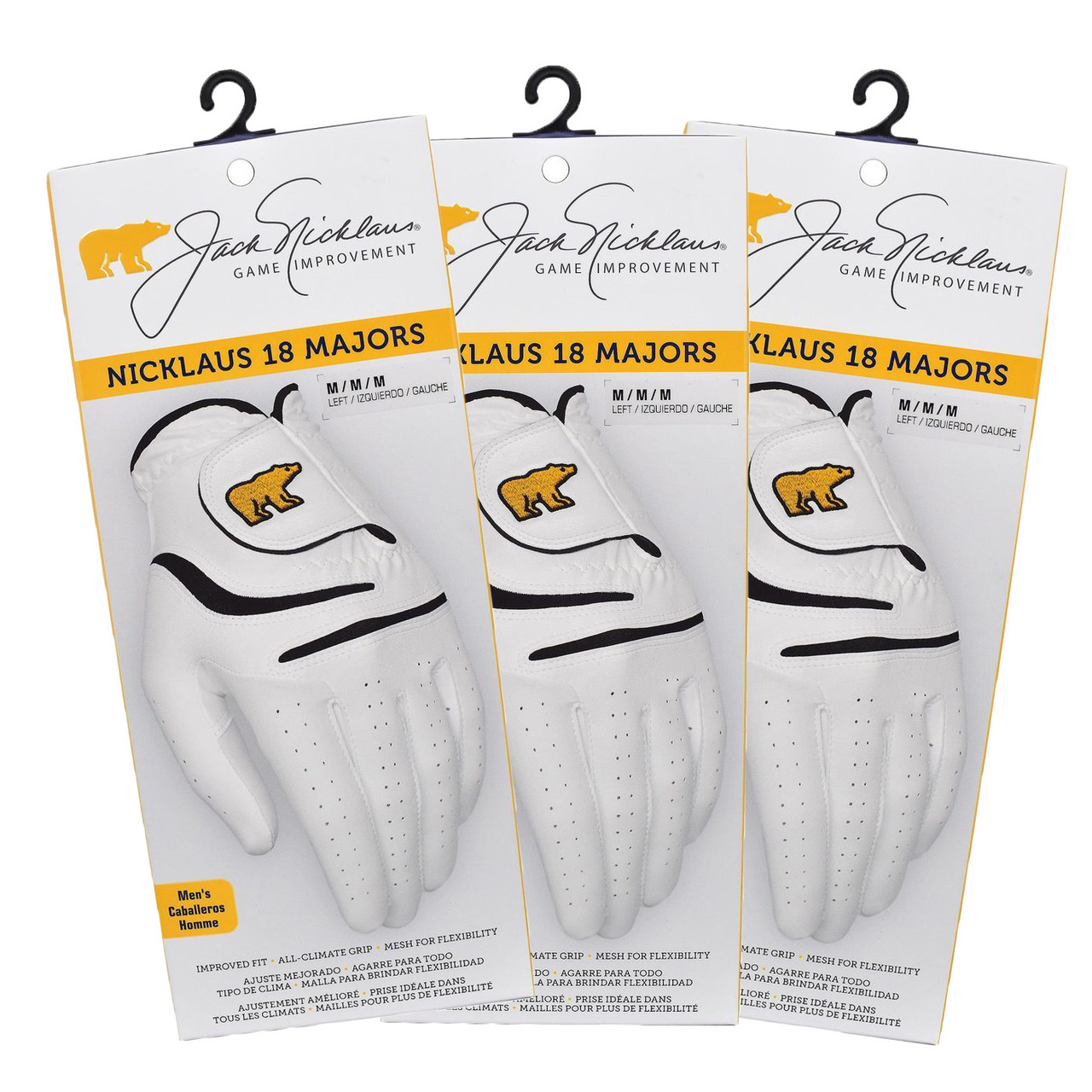 Jack Nicklaus 18 Majors Golf Gloves (3-Pack)