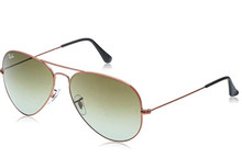 Ray-Ban Aviator Large Metal II Sunglasses (Shiny Medium Bronze w/ Green Gradient)