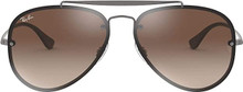 Ray-Ban Blaze Aviator Sunglasses - Gunmetal w/ Brown Gradient Dark Brown