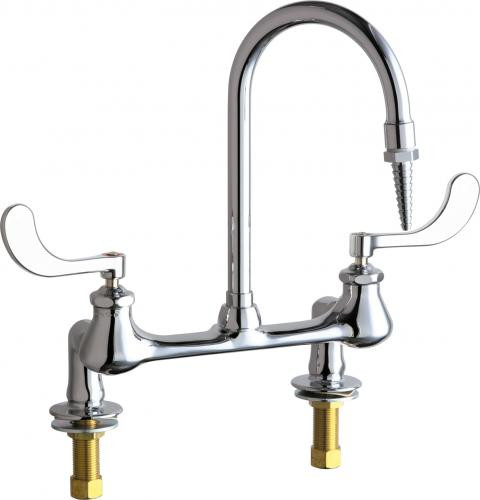 Chicago Faucets (946-317CP) Deck-mounted manual laboratory faucet with 8" centers
