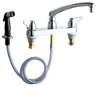 Chicago Faucets (1102-XKABCP) Hot and Cold Water Sink Faucet with Side Spray