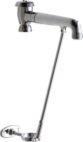  Chicago Faucets (815-SVBJKCP) 7-1/2" Rigid Spout with Pail Hook and Pipe Support