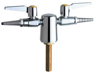 Chicago Faucets (981-WSV909AGVCP) Deck-mounted laboratory turret with two valves at 180°