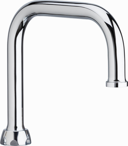  Chicago Faucets (DB6JKABCP) 6-1/4" Rigid / Swing Double-bend Spout