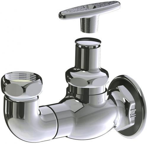  Chicago Faucets (EACJKABCP) Angle 4-1/8" offset supply arm with integral check shutoff stop and tee handle