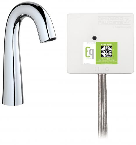  Chicago Faucets (EQ-C11B-23ABCP) Touch-free faucet with plug-and-play installation