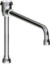 Chicago Faucets (GN12BVBRGDJKABCP) 12" rigid gooseneck spout with atmospheric vacuum breaker