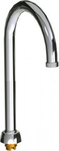 Chicago Faucets (GN2ARSJKABCP) 5-1/4" Restricted Swing Gooseneck Spout