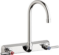  Chicago Faucets (W8W-GN2AE35-369AB) Hot and Cold Water Workboard Sink Faucet