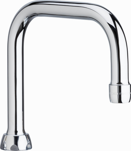  Chicago Faucets (DB6AE35JKABCP)  6-1/4" Rigid / Swing Double-bend Spout