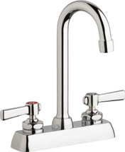 Chicago Faucets (W4D-GN1AE35-369AB) Hot and Cold Water Workboard Sink Faucet