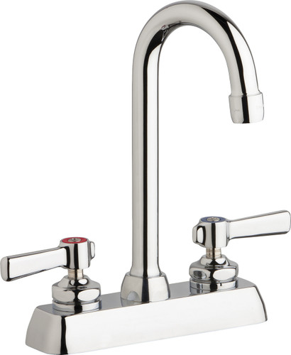  Chicago Faucets (W4D-GN1AE35-369AB) Hot and Cold Water Workboard Sink Faucet