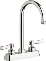 Chicago Faucets (W4D-GN2AE1-369ABCP) Hot and Cold Water Workboard Sink Faucet