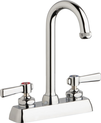  Chicago Faucets (W4D-GN1AE1-369ABCP) Hot and Cold Water Workboard Sink Faucet