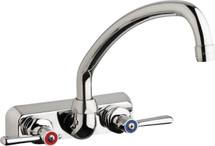 Chicago Faucets (W4W-L9E35-369ABCP) Hot and Cold Water Workboard Sink Faucet