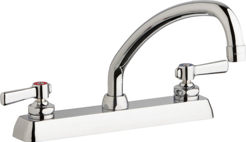  Chicago Faucets (W8D-L9E35-369ABCP) Hot and Cold Water Workboard Sink Faucet