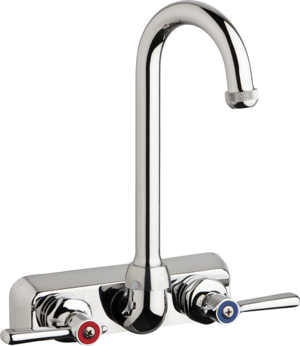 Chicago Faucets (W4W-GN1AE1-369ABCP) Hot and Cold Water Workboard Sink Faucet