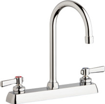 Chicago Faucets (W8D-GN2AE35-369AB) Hot and Cold Water Workboard Sink Faucet