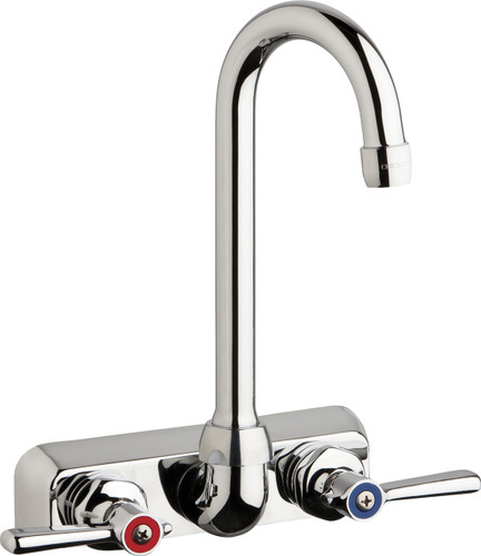  Chicago Faucets (W4W-GN1AE35-369AB) Hot and Cold Water Workboard Sink Faucet