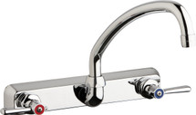 Chicago Faucets (W8W-L9E35-369ABCP)  Hot and Cold Water Workboard Sink Faucet