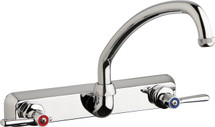Chicago Faucets (W8W-L9E1-369ABCP)  Hot and Cold Water Workboard Sink Faucet
