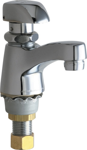  Chicago Faucets (335-E12COLDABCP) Single Supply Metering Sink Faucet