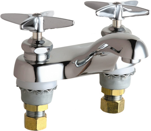  Chicago Faucets (802-633ABCP) Hot and Cold Water Metering Sink Faucet