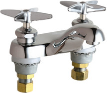 Chicago Faucets (802-E74-633ABCP) Hot and Cold Water Metering Sink Faucet