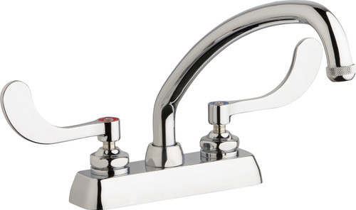  Chicago Faucets (W4D-L9E1-317ABCP)  Hot and Cold Water Workboard Sink Faucet