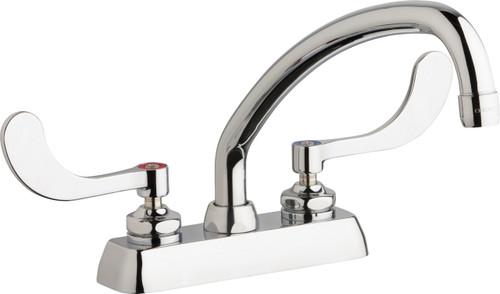  Chicago Faucets (W4D-L9E35-317ABCP) Hot and Cold Water Workboard Sink Faucet