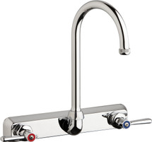 Chicago Faucets (W8W-GN2AE1-369ABCP) Hot and Cold Water Workboard Sink Faucet