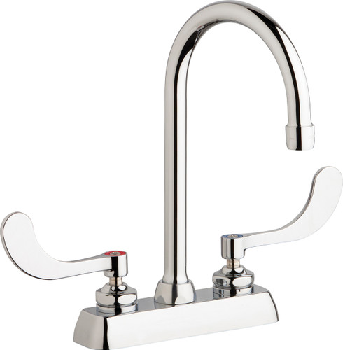  Chicago Faucets (W4D-GN2AE35-317AB) Hot and Cold Water Workboard Sink Faucet