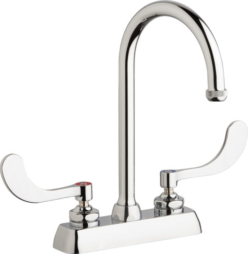  Chicago Faucets (W4D-GN2AE1-317ABCP) Hot and Cold Water Workboard Sink Faucet