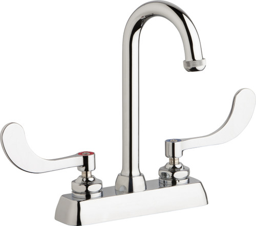  Chicago Faucets (W4D-GN1AE1-317ABCP)  Hot and Cold Water Workboard Sink Faucet