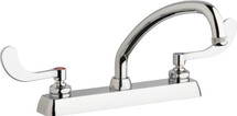 Chicago Faucets (W8D-L9E1-317ABCP) Hot and Cold Water Workboard Sink Faucet