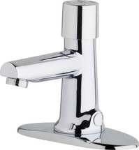 Chicago Faucets (3501-4E2805ABCP) Hot and Cold Water Metering Mixing Sink Faucet