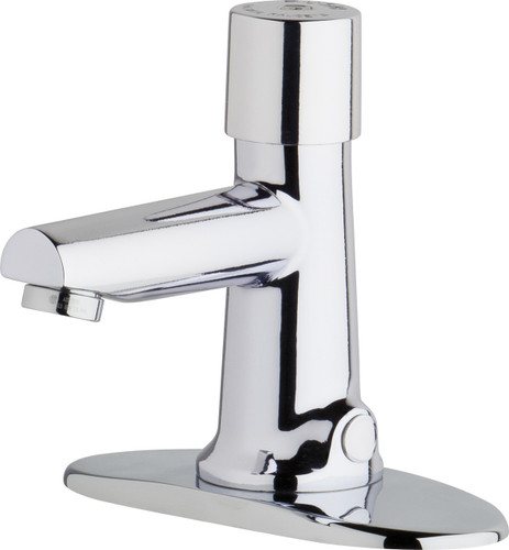  Chicago Faucets (3501-4E2805ABCP) Hot and Cold Water Metering Mixing Sink Faucet