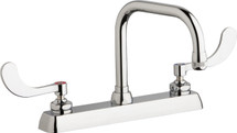 Chicago Faucets (W8D-DB6AE1-317ABCP) Hot and Cold Water Workboard Sink Faucet