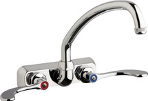 Chicago Faucets (W4W-L9E1-317ABCP) Hot and Cold Water Workboard Sink Faucet