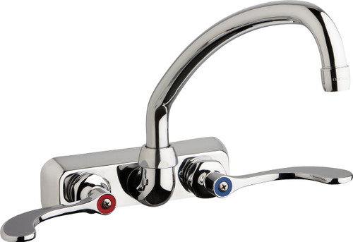  Chicago Faucets (W4W-L9E35-317ABCP) Hot and Cold Water Workboard Sink Faucet