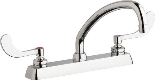  Chicago Faucets (W8D-L9E35-317ABCP) Hot and Cold Water Workboard Sink Faucet