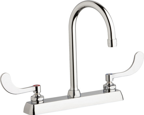  Chicago Faucets (W8D-GN2AE35-317AB) Hot and Cold Water Workboard Sink Faucet