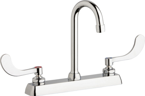  Chicago Faucets (W8D-GN1AE35-317AB) Hot and Cold Water Workboard Sink Faucet