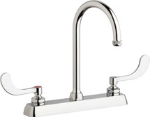 Chicago Faucets (W8D-GN2AE1-317ABCP) Hot and Cold Water Workboard Sink Faucet