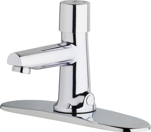  Chicago Faucets (3501-8E2805ABCP) Hot and Cold Water Metering Mixing Sink Faucet
