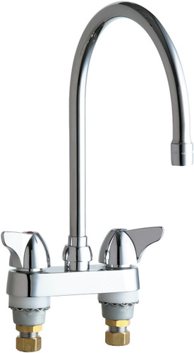 Chicago Faucets (1895-GN8AE35ABCP) Hot and Cold Water Sink Faucet