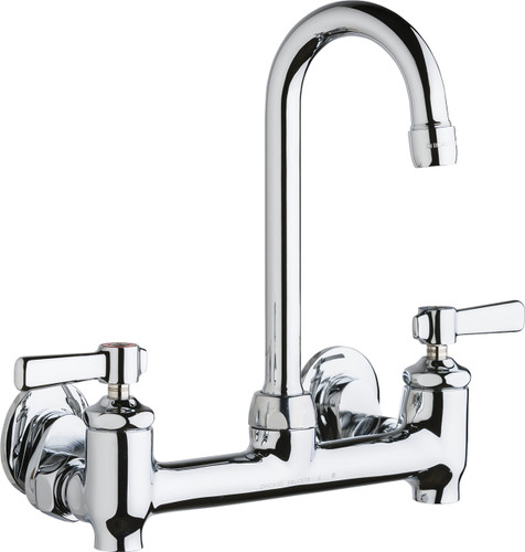  Chicago Faucets (640-GN1AE35-369YAB) Hot and Cold Water Sink Faucet with Integral Supply Stops