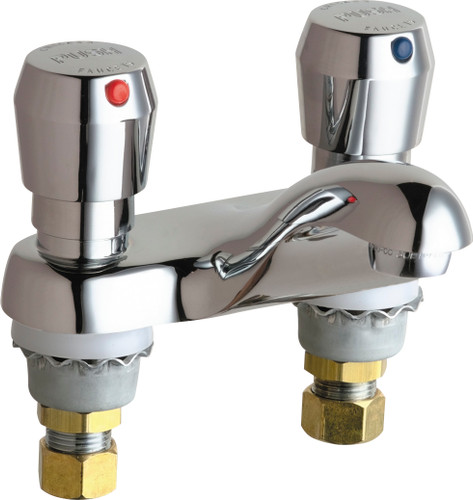  Chicago Faucets (802-665ABCP) Hot and Cold Water Metering Sink Faucet