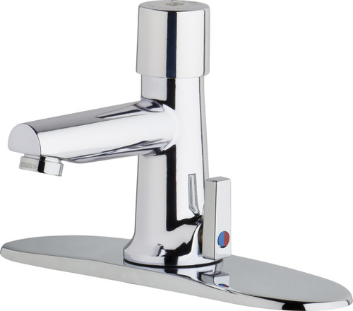  Chicago Faucets (3502-8E2805ABCP) Hot and Cold Water Metering Mixing Sink Faucet